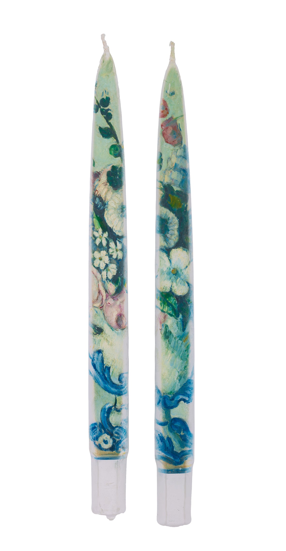 Flowers in a Rococo Vase, Paul Cezanne - Set of  2 Taper Candles