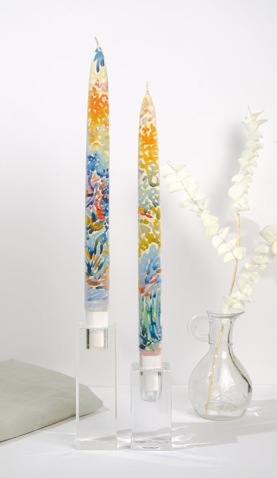 The Artist's Garden at Saint-Clair, Henri-Edmond Cross - Set of  2 Taper Candles