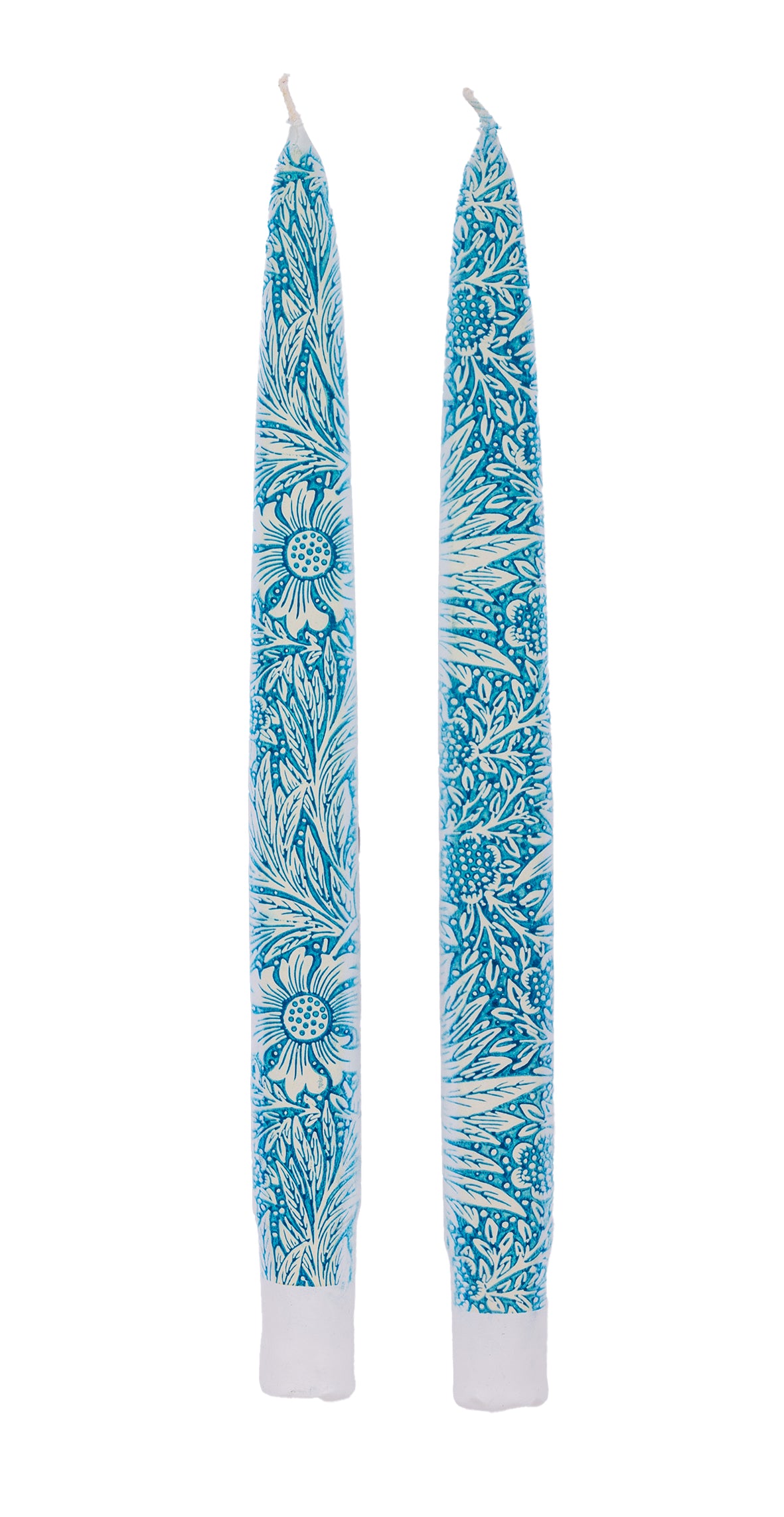 Blue marigold by William Morris - Set of  2 Taper Candles