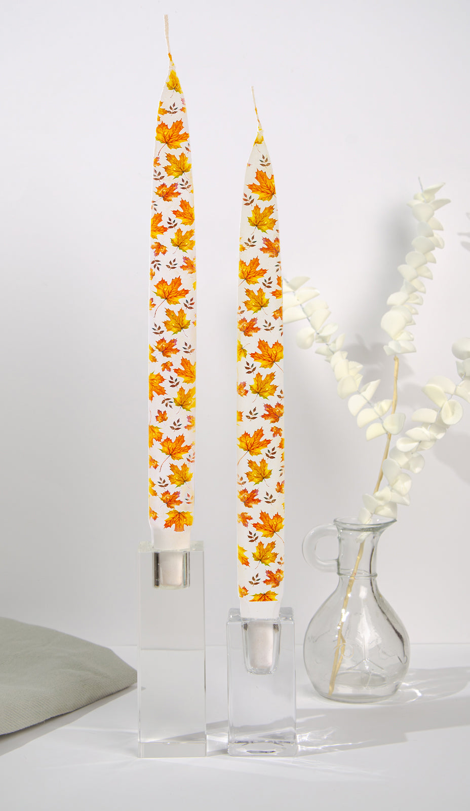 Fall Leaves - Set of  2 Taper Candles