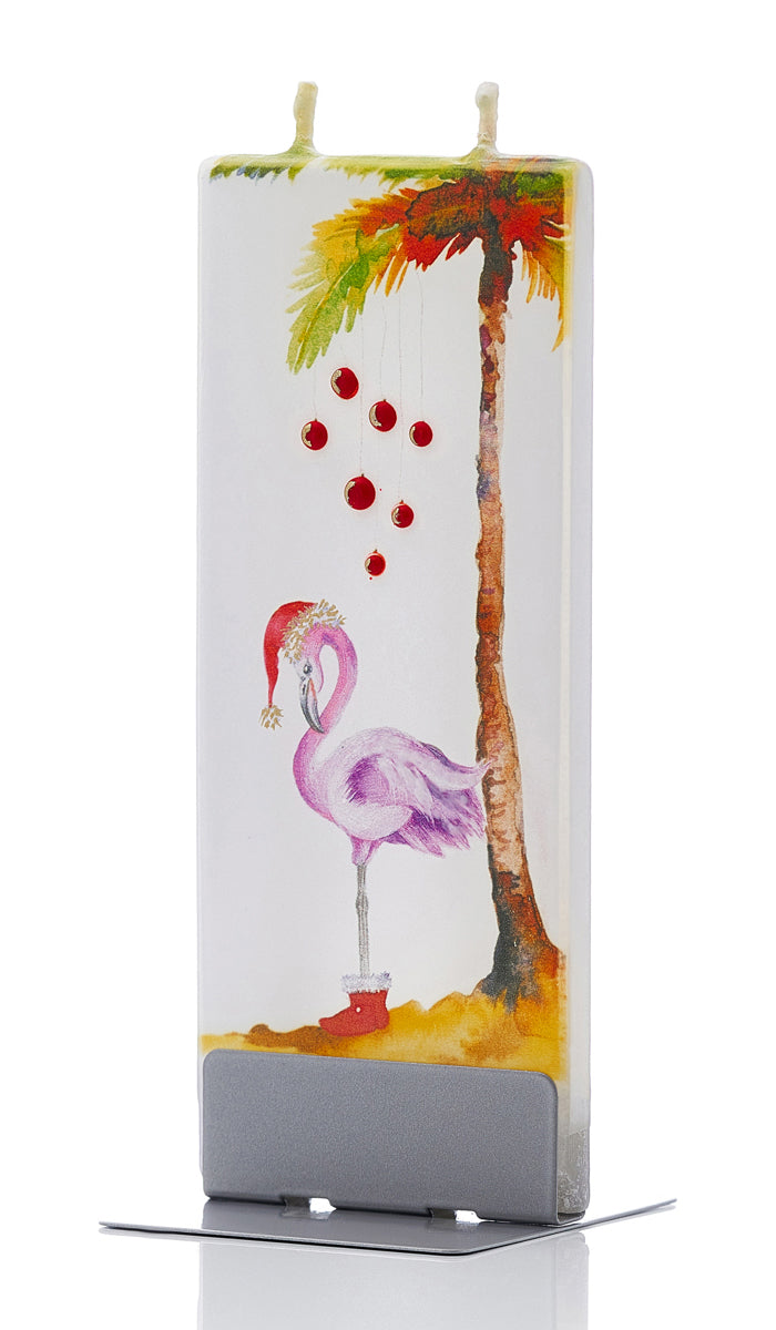 Christmas Flamingo and Palm Tree Candle