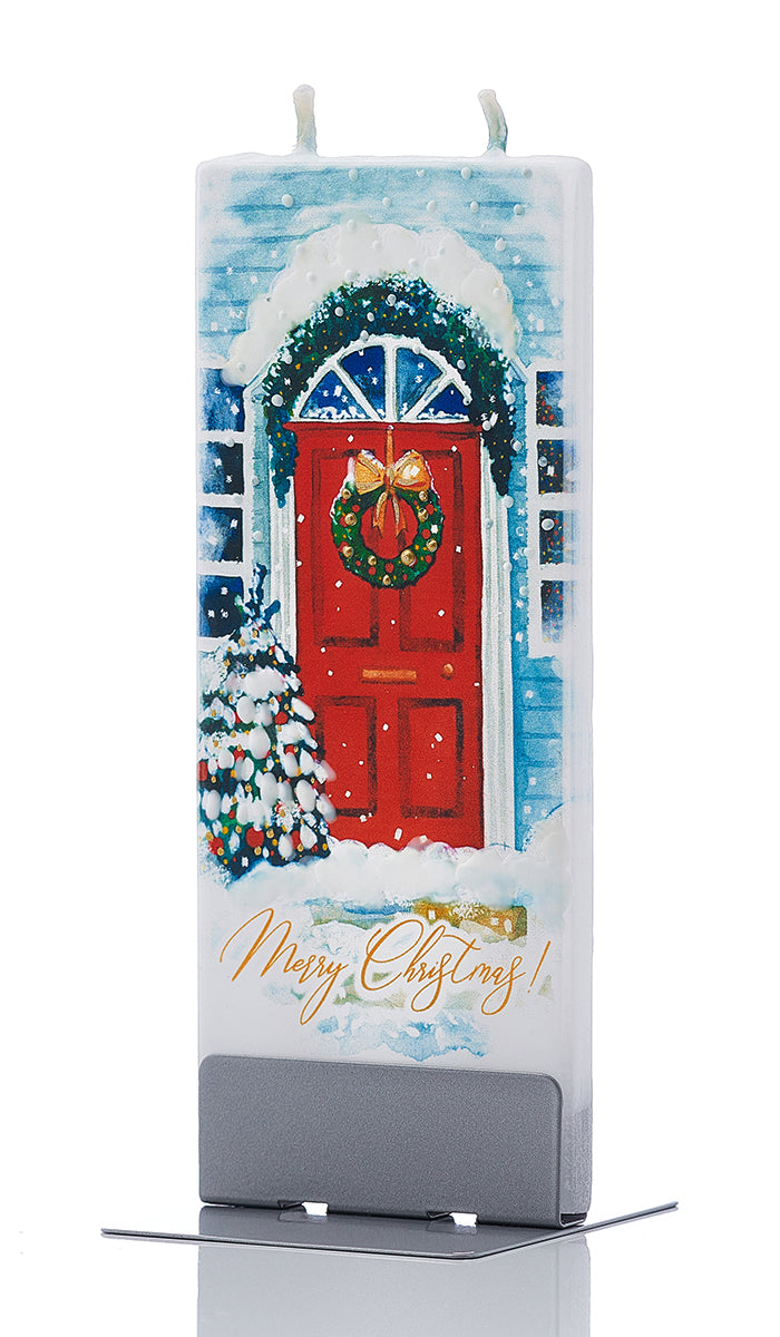 Merry Christmas Front Door with Wreath
