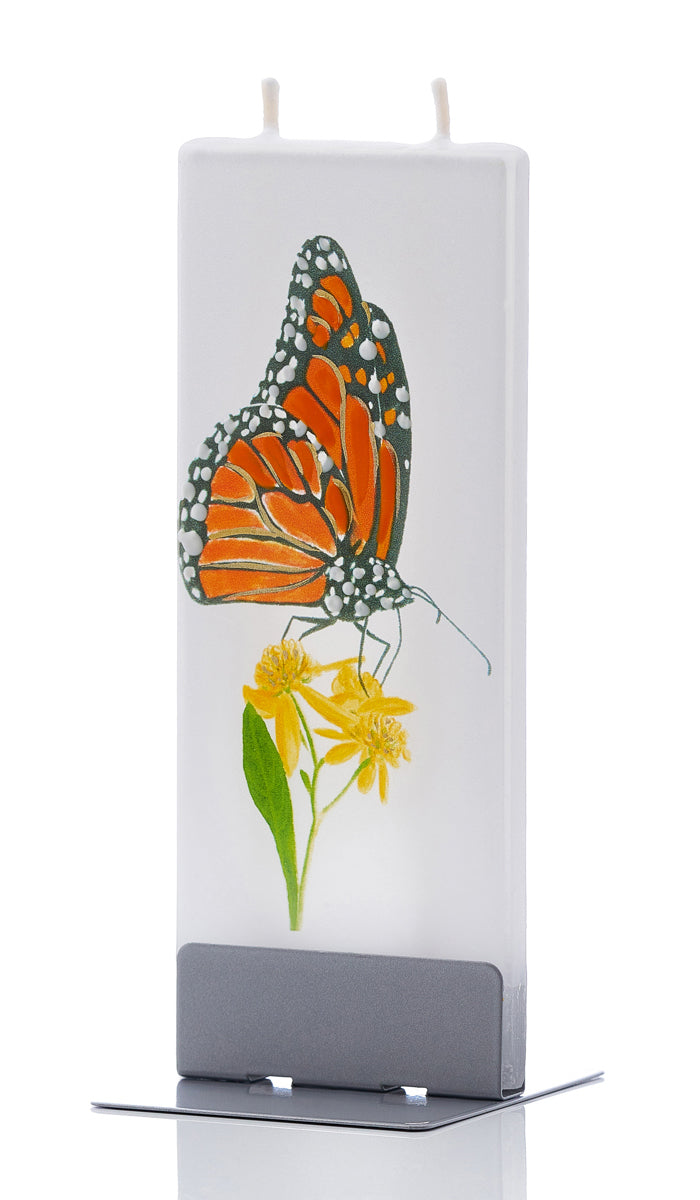 Monarch Butterfly On Flower Candle