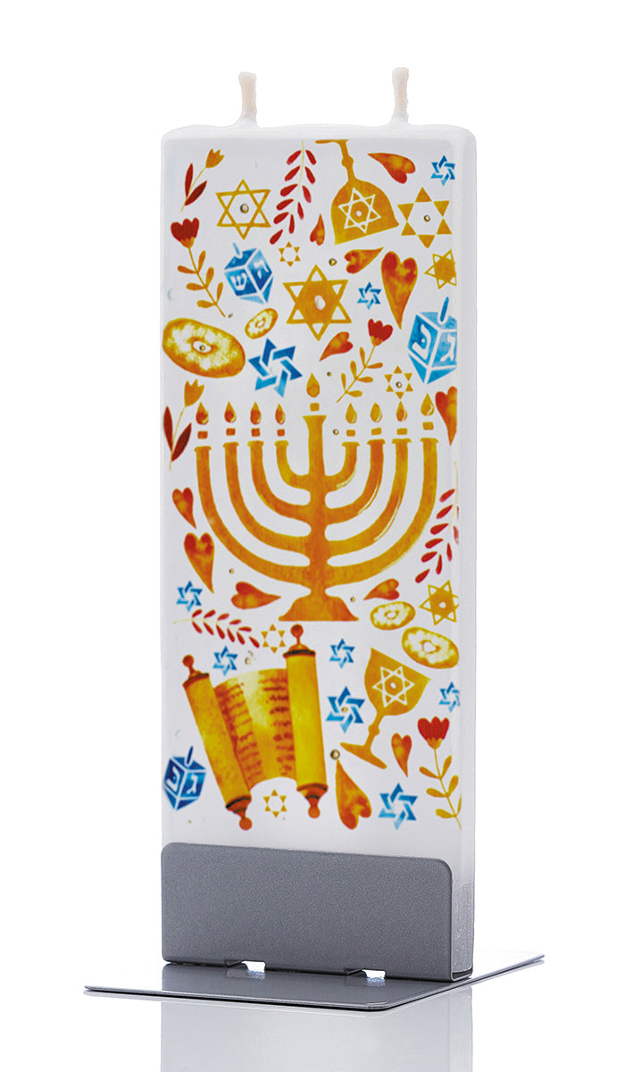Hanukkah Menorah on Judaica Toss Print